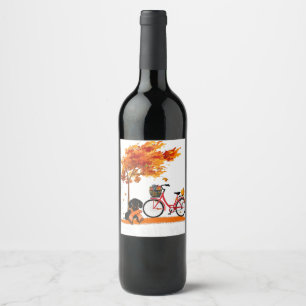Its Fall Yall Dachshund Bike Pumpkin Spice Fall Au Weinetikett