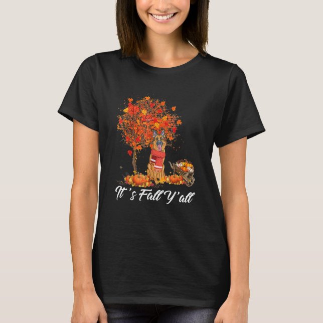 Its Fall Yall German Shepherd Puppy 2 T-Shirt (Vorderseite)