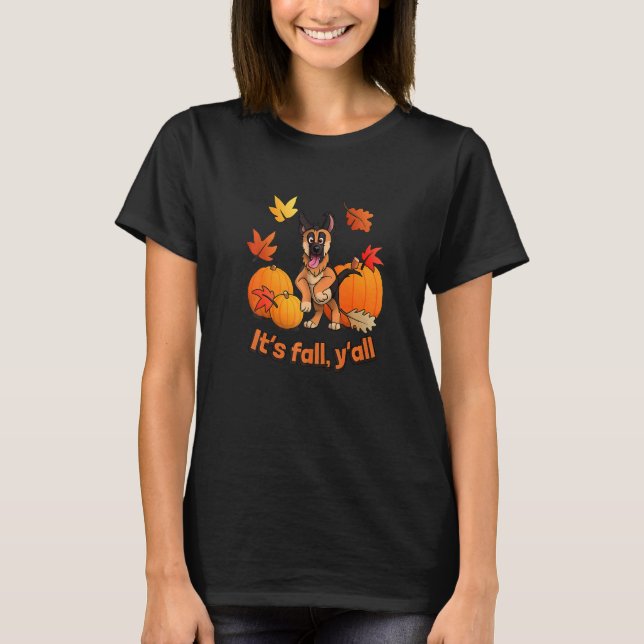 Its fall yall German Shepherd puppy   T-Shirt (Vorderseite)