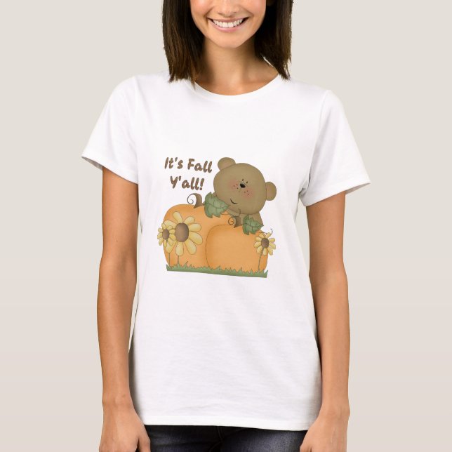 "It's Fall Y'all" Herbst Teddy Bear Baby Doll Top (Vorderseite)