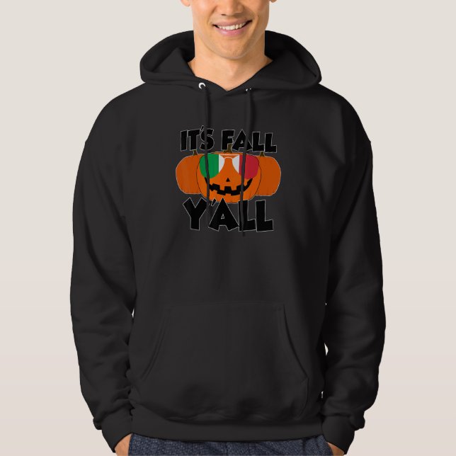 It's Fall Y'all Thanksgiving Pumpkin Italy Glasses Hoodie (Vorderseite)