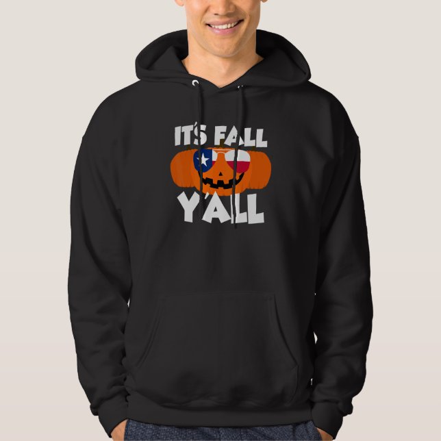 It's Fall Y'all Thanksgiving Pumpkin Texas Glasses Hoodie (Vorderseite)