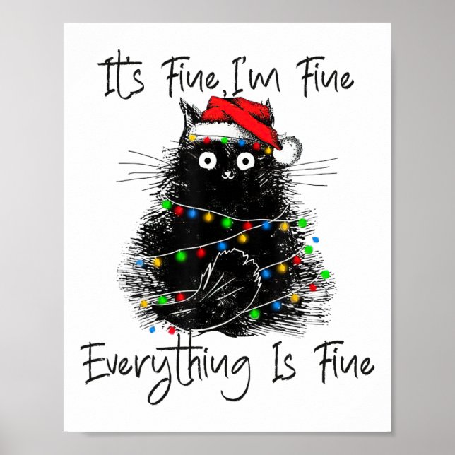 Its Fine I'm Fine Everything Is Fine Christmas Bla Poster (Vorne)
