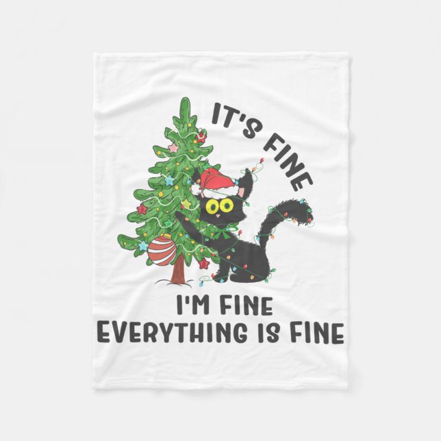 It's Fine Im Fine Everything Is Fine Elf Xmas Matc Fleecedecke (Vorderseite)