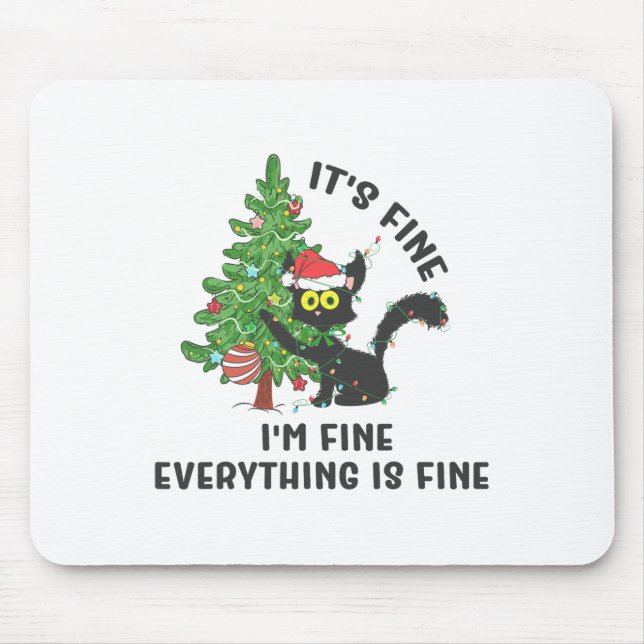 It's Fine Im Fine Everything Is Fine Elf Xmas Matc Mousepad (Vorne)