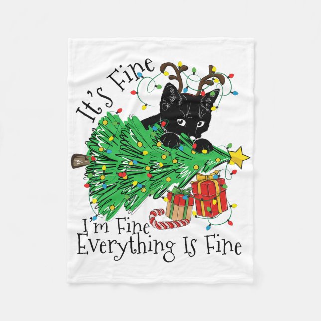 It's Fine I'm Fine Everything Is Fine Fun Christma Fleecedecke (Vorderseite)