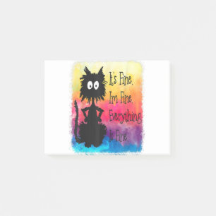 Its Fine Im Fine Everything Is Fine Funny Black Ca Post-it Klebezettel