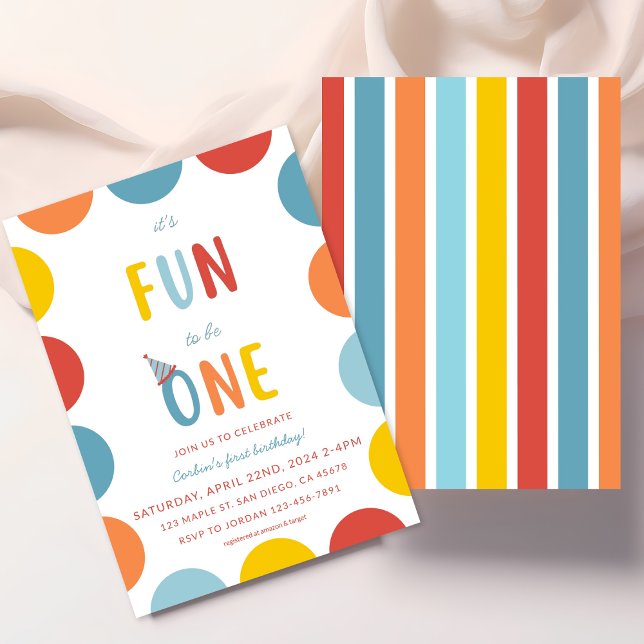 It's Fun To Be One Birthday Party Invitation Einladung (Von Creator hochgeladen)