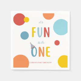 It's Fun To Be One Colorful Birthday Party Napkins Serviette