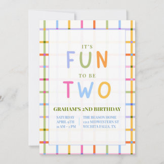 IT'S FUN TO BE TWO SECOND BIRTHDAY INVITATION EINLADUNG