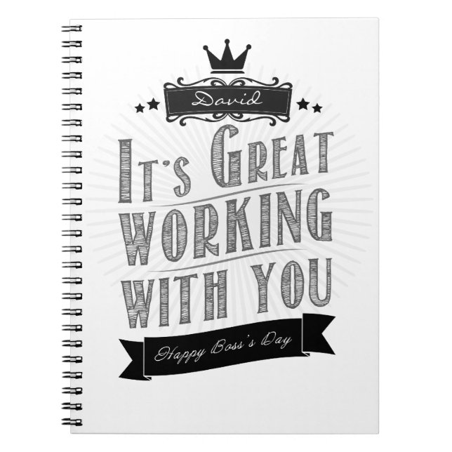 It's Great working with you, Happy Boss's Day, Notizblock (Vorderseite)