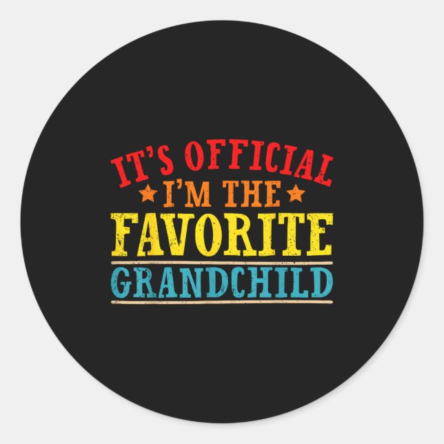 It's I'm The Favorite Granhild Funny Family  Runder Aufkleber (Vorderseite)
