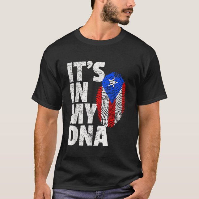 ITS IN MEINE DNA Puerto Rico Rico Flag T Shirt Men (Vorderseite)