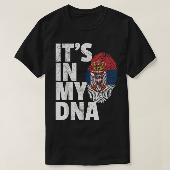 ITS IN MEINE DNA - serbische Flagge T-Shirt (Design vorne)