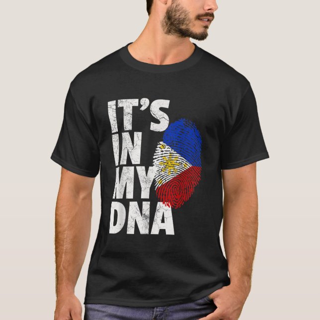 ITS IN MEINER DNA Filipino Philippinen Flaggenstaa T-Shirt (Vorderseite)