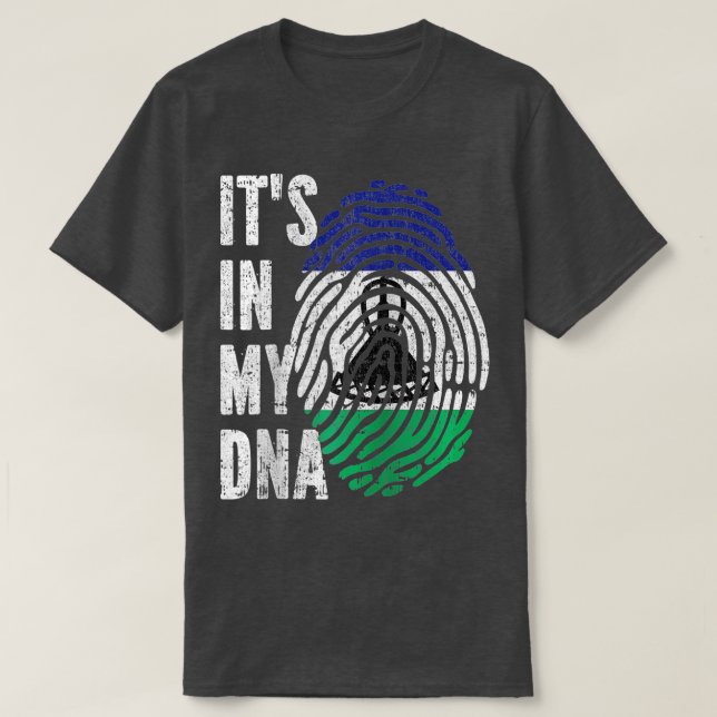 ITS IN MEY DNA Lesotho Flag Basotho Raglan Basebal T-Shirt (Design vorne)