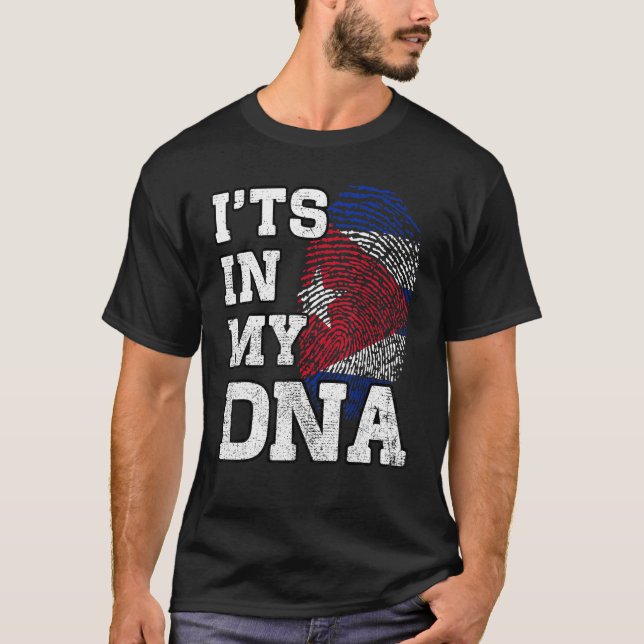 It's In My DNA Cuban Fingerprint Proud Cuba Flag T-Shirt (Vorderseite)