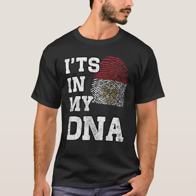 It's In My DNA Egyptian Fingerprint Proud Egypt Fl T-Shirt (Vorderseite)