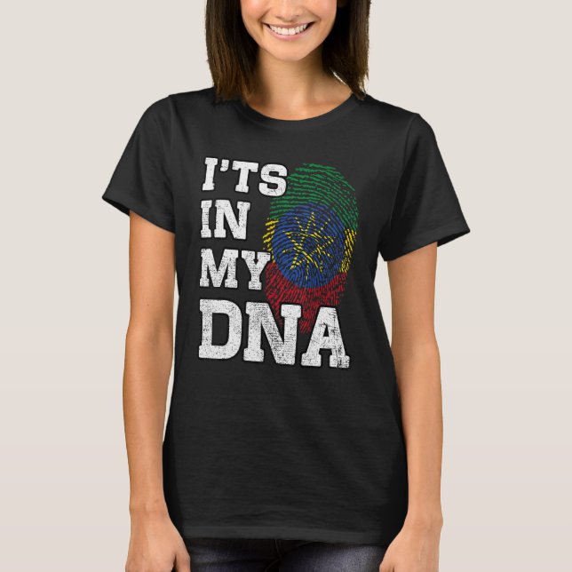 It's In My DNA Ethiopian Fingerprint Proud Ethiopi T-Shirt (Vorderseite)