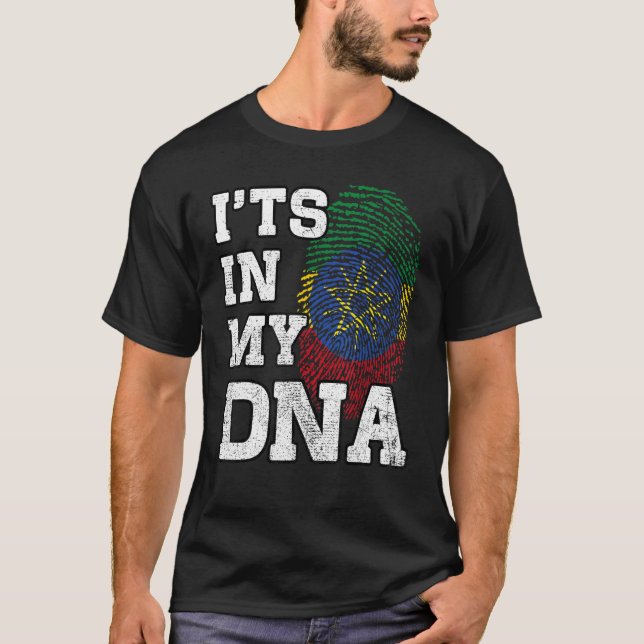 It's In My DNA Ethiopian Fingerprint Proud Ethiopi T-Shirt (Vorderseite)