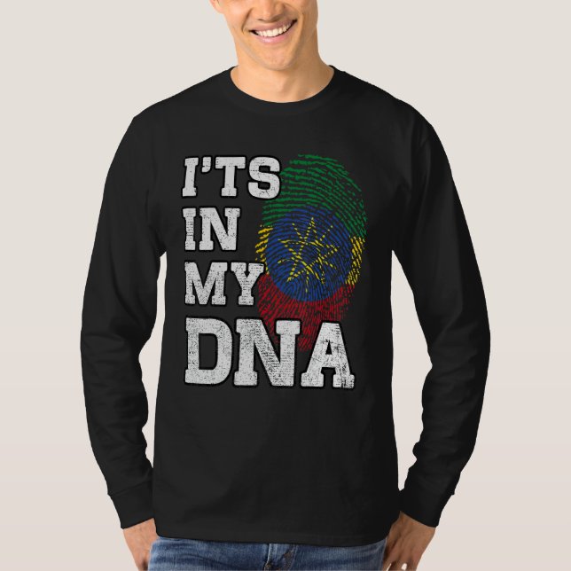 It's In My DNA Ethiopian Fingerprint Proud Ethiopi T-Shirt (Vorderseite)