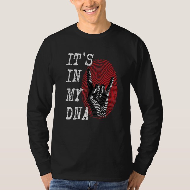 IT'S IN MY DNA Hand Horns Fingerprint Punk Rock Di T-Shirt (Vorderseite)