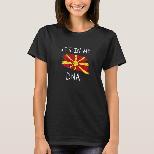 It's in my DNA Macedonia Flag Proud Macedonian Pri T-Shirt (Vorderseite)