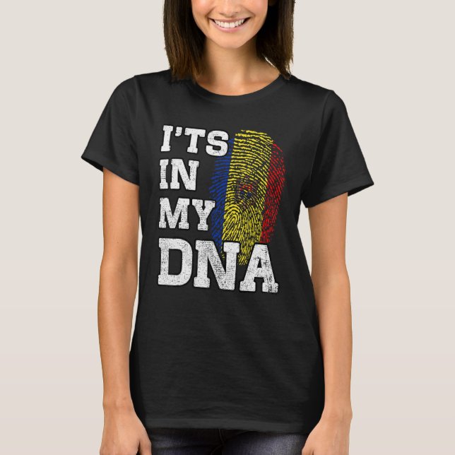 It's In My DNA Moldovan Fingerprint Proud Moldova  T-Shirt (Vorderseite)