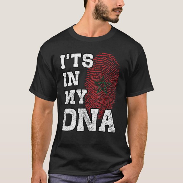 It's In My DNA Moroccan Fingerprint Proud Morocco  T-Shirt (Vorderseite)