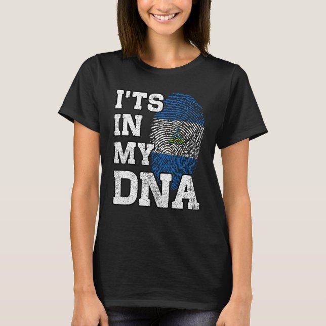 It's In My DNA Nicaraguan Fingerprint Proud Nicara T-Shirt (Vorderseite)