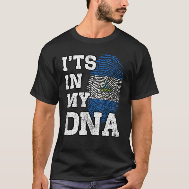 It's In My DNA Nicaraguan Fingerprint Proud Nicara T-Shirt (Vorderseite)