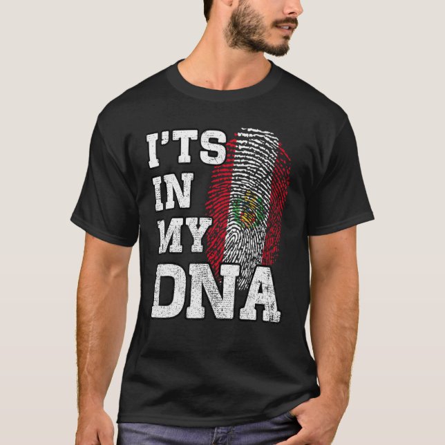 It's In My DNA Peruvian Fingerprint Proud Peru Fla T-Shirt (Vorderseite)