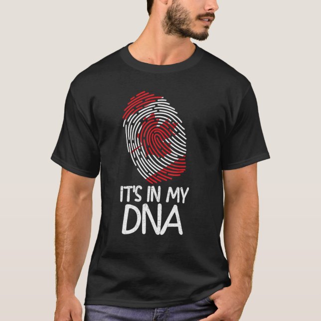 It's In My DNA   Proud Canadian Flag Fingerprint T-Shirt (Vorderseite)