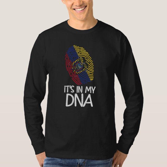 It's In My DNA  Proud Ecuadorian Flag Fingerprint T-Shirt (Vorderseite)