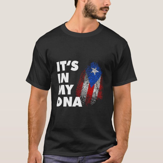 It'S In My Dna Puerto Rico Finger Print Boricua Fl T-Shirt (Vorderseite)