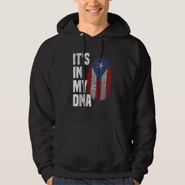 IT'S IN MY DNA Puerto Rico Flag Puerto Rican Pride Hoodie (Vorderseite)