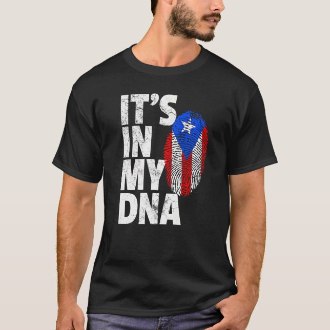 It's In My Dna Puerto Rico Rican Flag Men Women T-Shirt (Vorderseite)