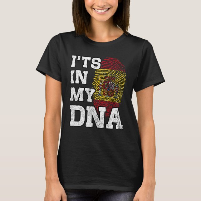 It's In My DNA Spanish Fingerprint Proud Spain Fla T-Shirt (Vorderseite)