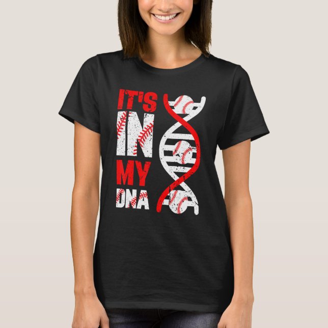 It's Ins My DNA Baseball Sport Player Baseball lov T-Shirt (Vorderseite)