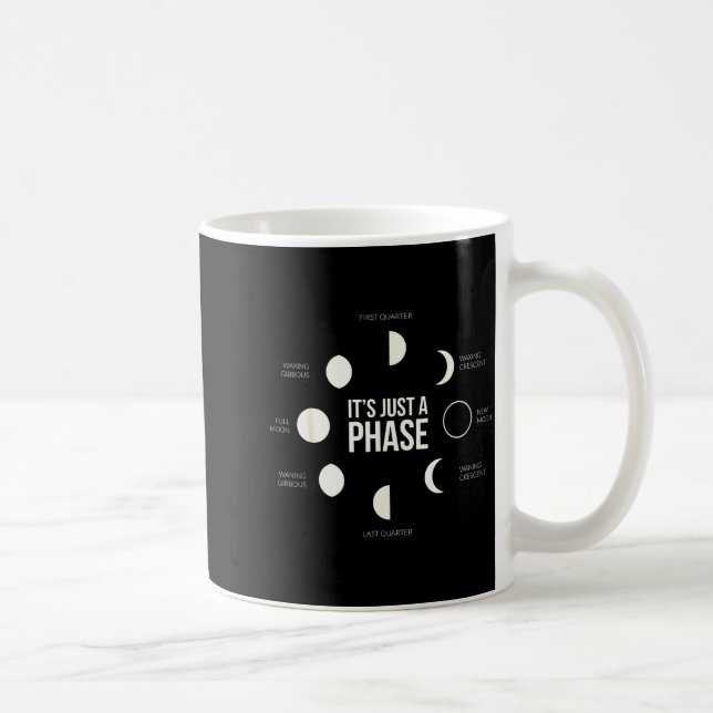 It's Just A Phase Lunar Phases New Moon Earth Hemi Kaffeetasse (Rechts)