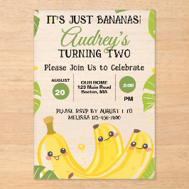 It's Just Bananas Any Age Birthday Party Acryleinladungen