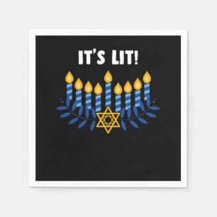 Its Lit Hanukkah Jewish Gift Festival Serviette