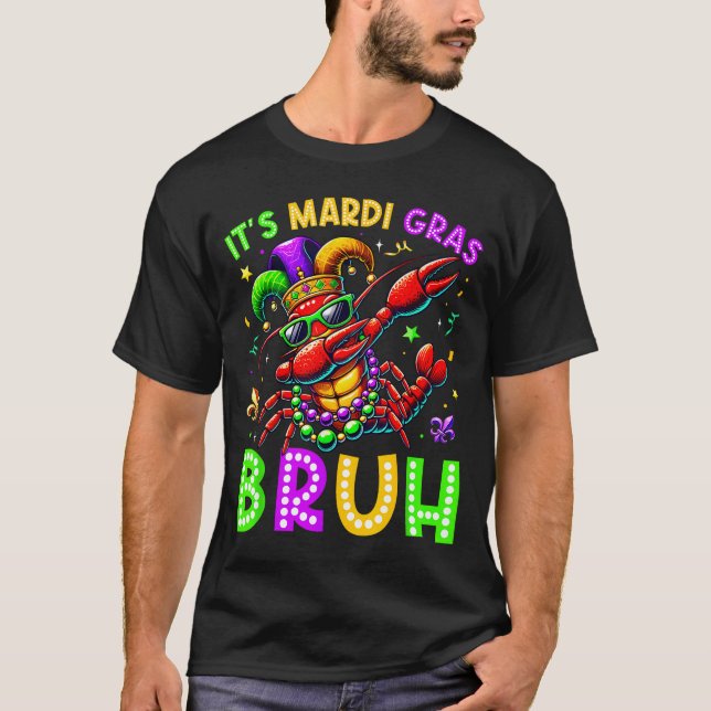 It's Mardi Gras Bruh Dabbing Crawfish Carnival Boy T-Shirt (Vorderseite)