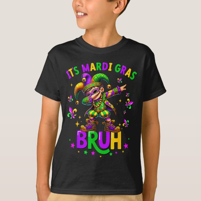 It's Mardi Gras Bruh Dabbing Leprechaun Jester New T-Shirt (Vorderseite)