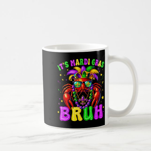 Its Mardi Gras Bruh Funny Crawfish Outfit Boys Gir Kaffeetasse (Rechts)