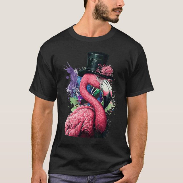 It's Mardi Gras Yall Carnival Party Cool Flamingo  T-Shirt (Vorderseite)
