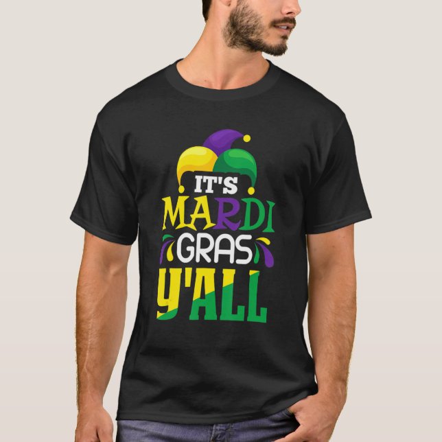 Its Mardi Gras Yall Tee Mardi Gras Party Mask Cost (Vorderseite)