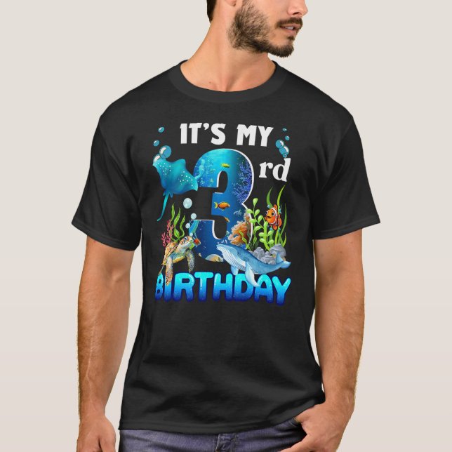 It's My 3rd Birthday Party Ocean 3 Years Old Sea F T-Shirt (Vorderseite)