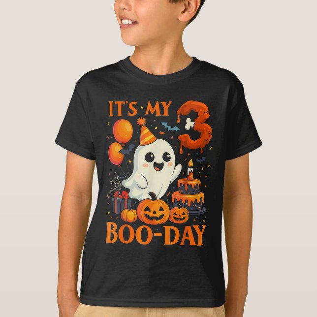It's My 3rd Boo-day Birthday Halloween Ghost 3 Yea T-Shirt (Vorderseite)