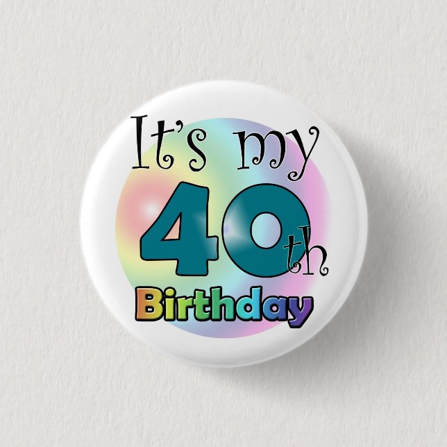 It's my 40th Birthday (Blue) Button (Vorderseite)